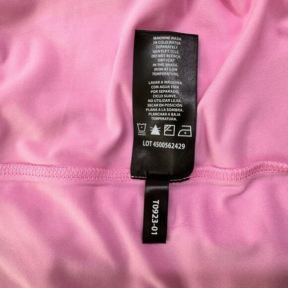 Buffalo David Bitton Blouse Sz M V-Neck Short Sleeve Pink stand up collar - Picture 8 of 8